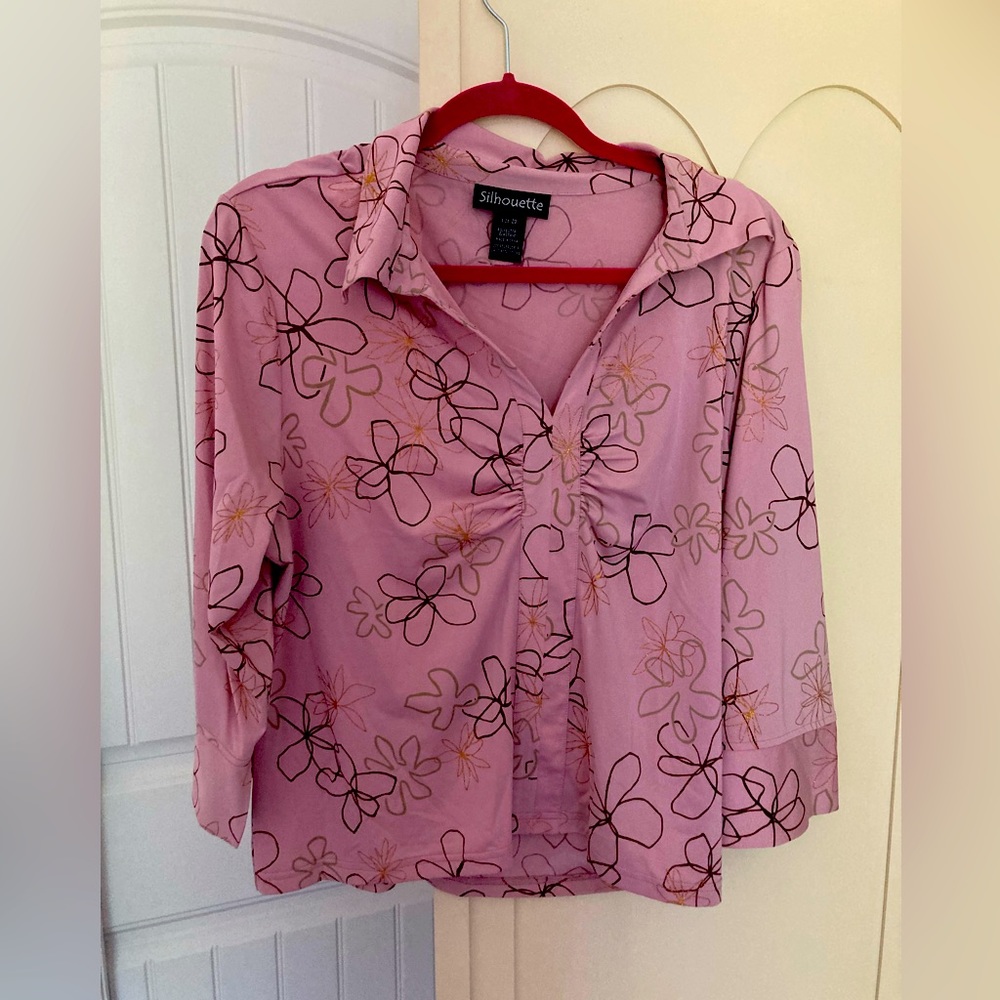 Light purple, long sleeve blouse